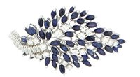 Brooch Artigianale Woman in White Gold Zaffiro 9.33 Ct 10053287